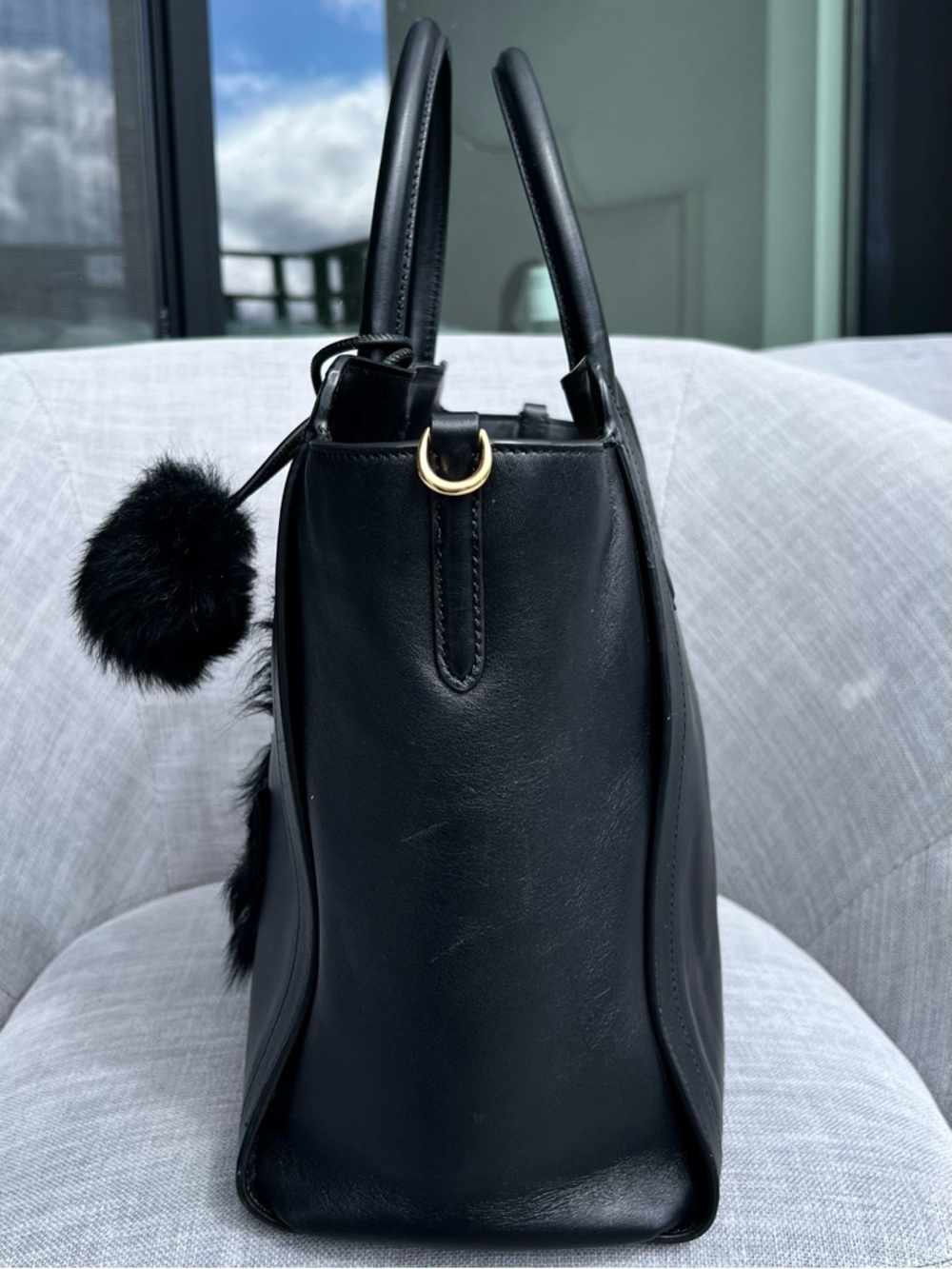 Ralph Lauren Leather Large Tyler Tote Black - Picture 4 of 12